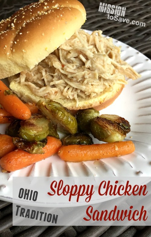 Ohio Sloppy Chicken Sandwich on a plate for dinner recipe
