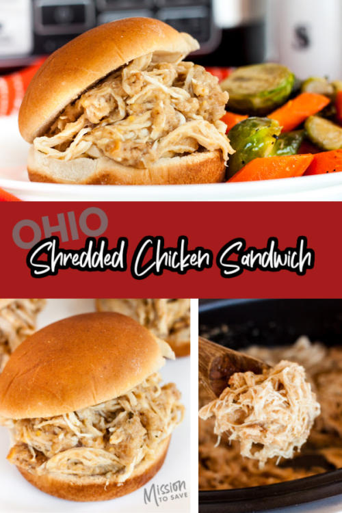 collage of shredded chicken sandwich from Ohio