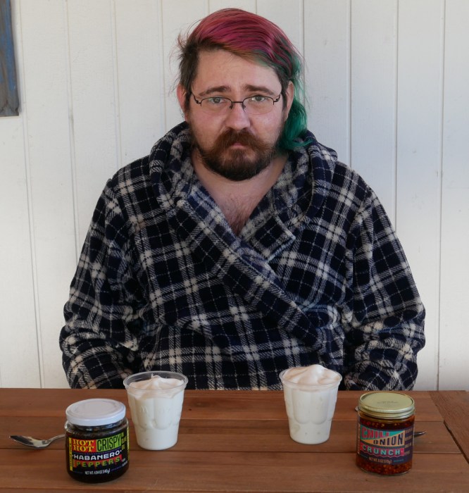 Patrick tries chili oil on ice cream