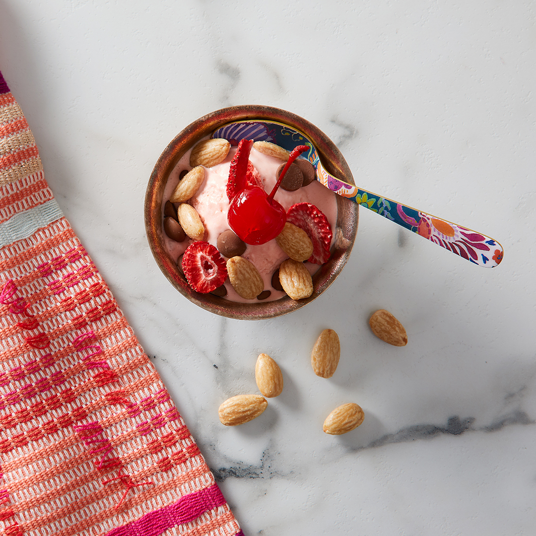 fruit and nuts in ice cream