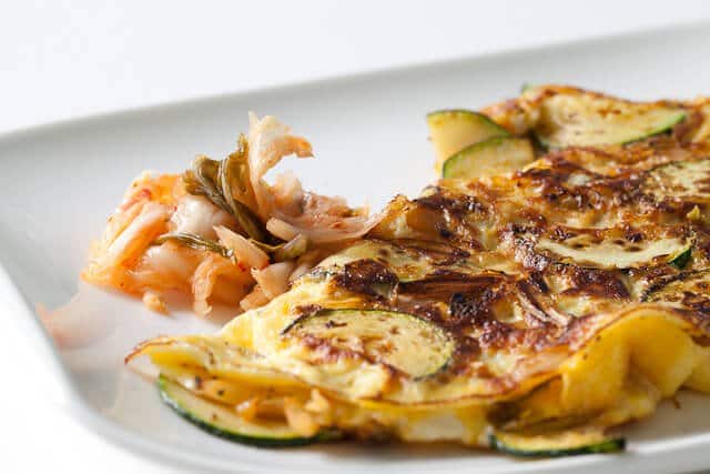 Kimchi Omelet 11 kimchi omelet on plate