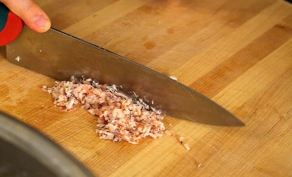 Traditional napa cabbage kimchi (Tongbaechu-kimchi: 통배추김치) 28 salted fermented shrimp (saeujeot: 새우젓)
