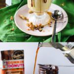 Coffee Affogato Ice Cream Sundae with Chocolate Fudge and Crunchy Coffee Streusel - Inspired and made with caramel coffee cake flavored coffee from Dunkin' Donuts! It's a cup of coffee with a side of delicious indulgence. #DunkinAtHome