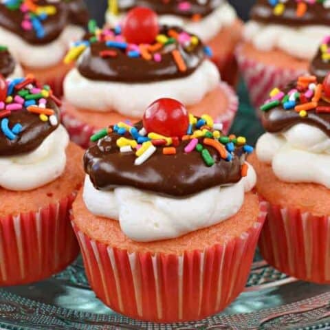 Hot Fudge Sundae Cupcakes