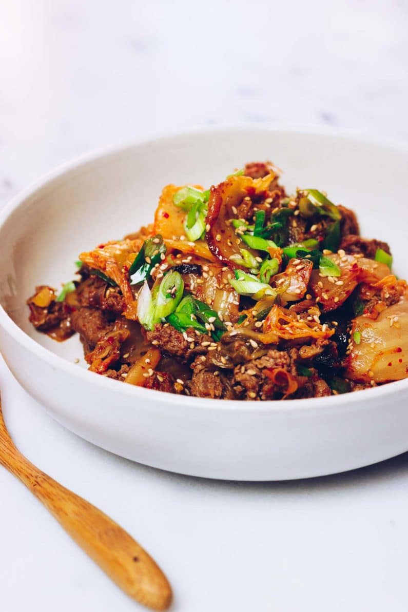 Paleo Kimchi Beef Stir-Fry (Whole30, Keto)