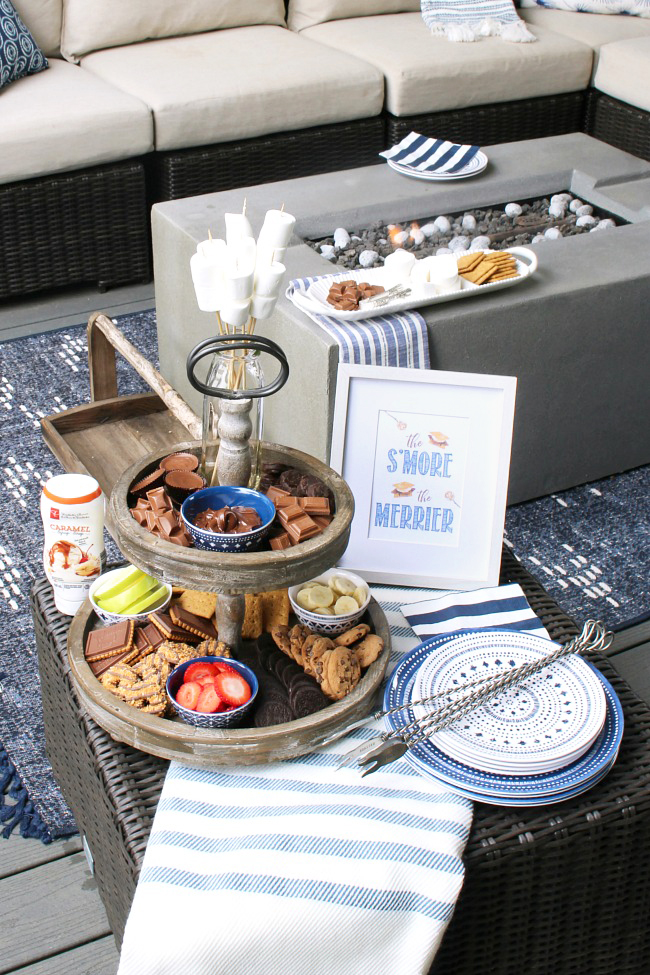 Ice Cream Sundae Bar Printables 60 Cute s'mores bar display with tiered tray and free s'mores printables.