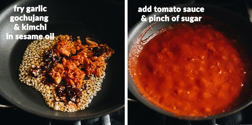 Easy Kimchi Pizza 12 How to make Asian-style hot sauce for pizza