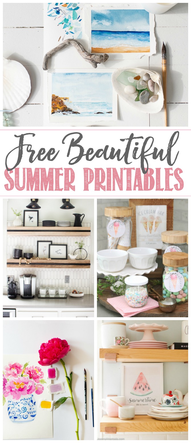 Beautiful collection of free summer printables.
