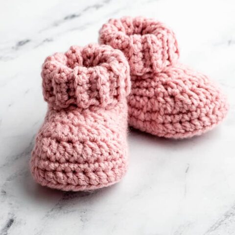 Classic Crochet Baby Booties with Folded Cuff – Free Pattern 27 Classic Cuffed Crochet Baby Booties