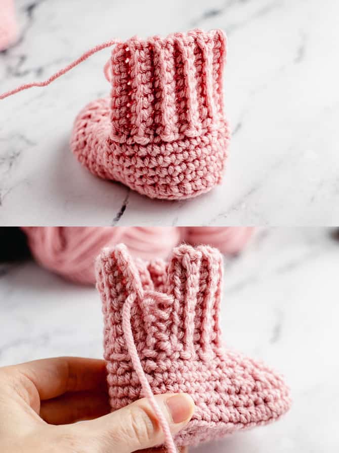 Classic Crochet Baby Booties with Folded Cuff – Free Pattern 25 cuffed baby booties e