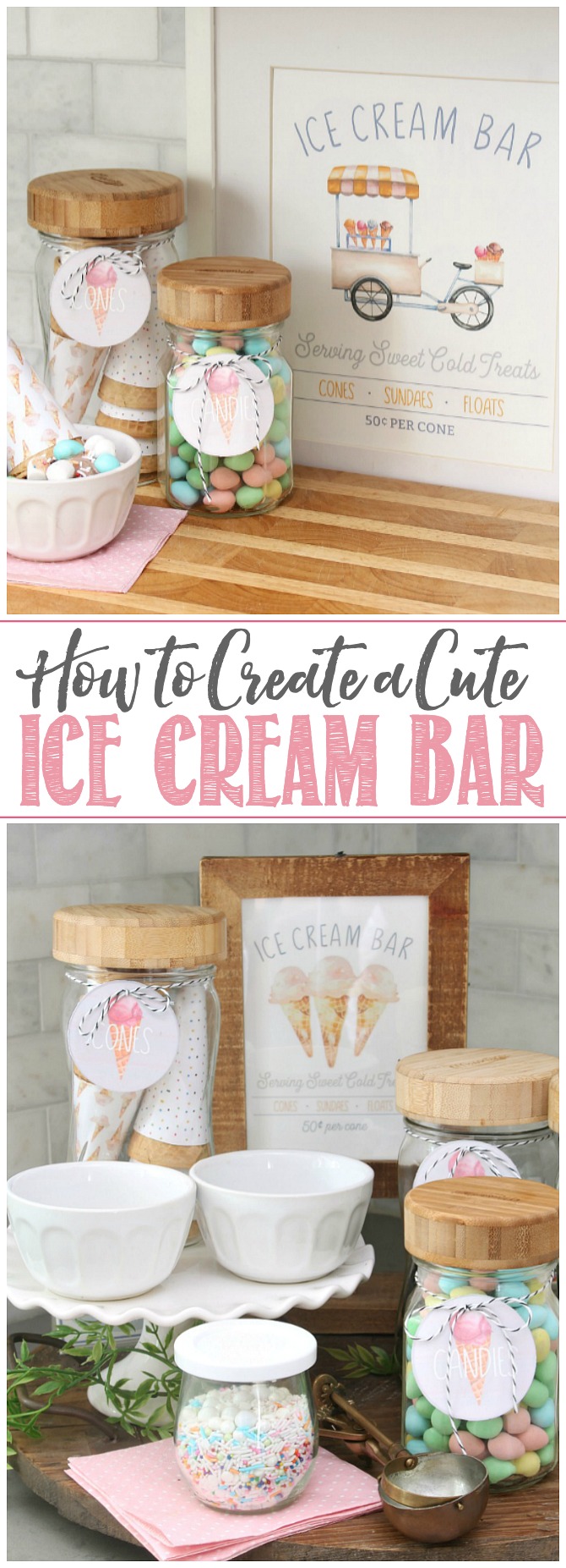 Ice Cream Sundae Bar Printables 62 Ice cream sundae bar with free printables.