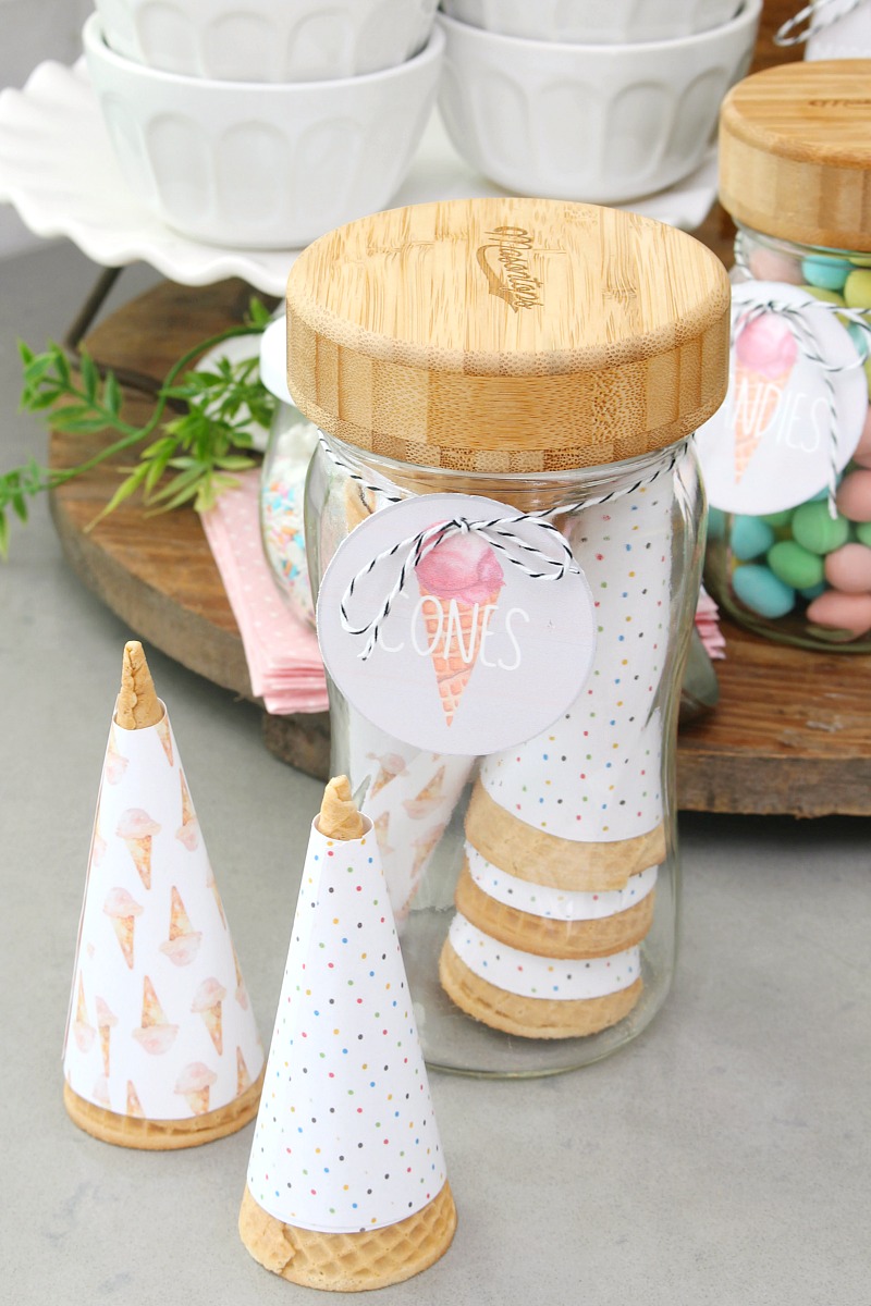 Ice Cream Sundae Bar Printables 41 ice cream cone wrappers 1 Clean and Scentsible