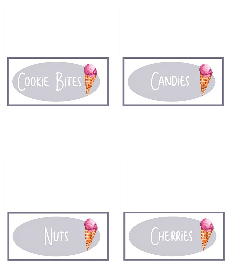 Ice Cream Sundae Bar Printables 49 Cute ice cream sundae bar printables.