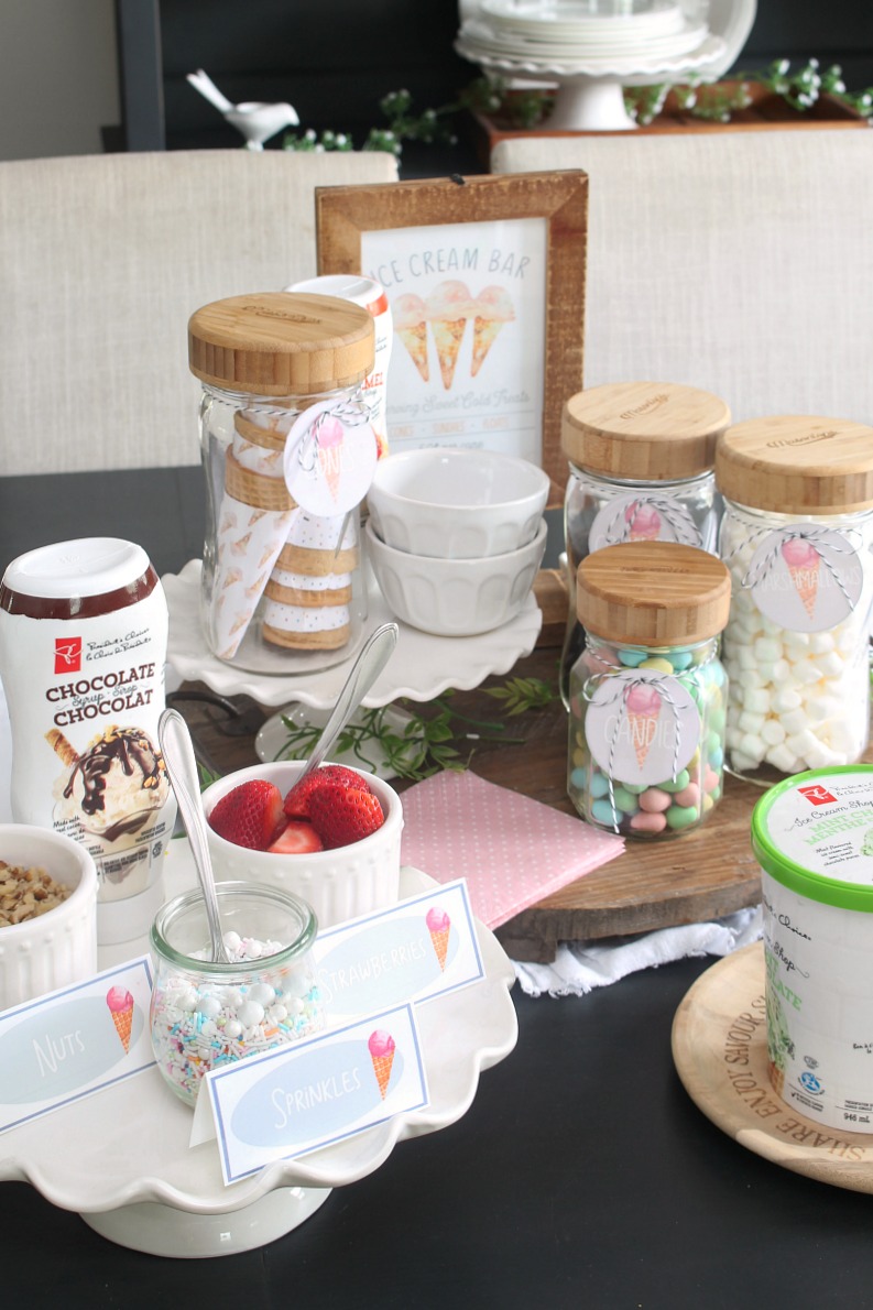 Ice Cream Sundae Bar Printables 43 Ice cream sundae bar with free printables.