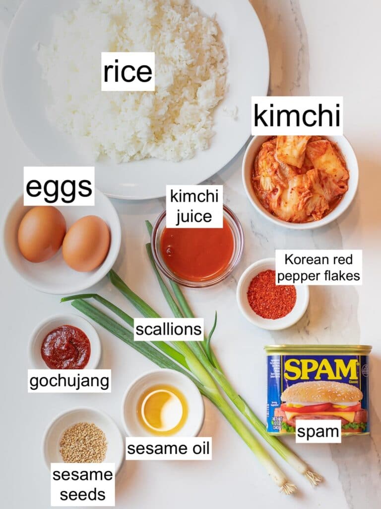 Kimchi Fried Rice with Spam 25 ingredients for kimchi fried rice with spam