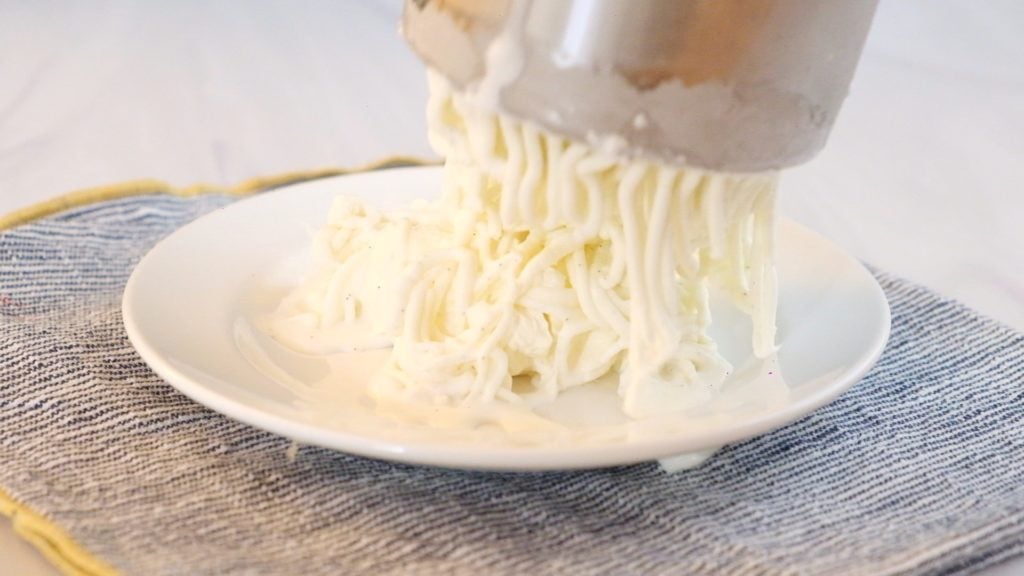 German Spaghetti Ice Cream (Homemade Spaghettieis Recipe) 54 press ice cream