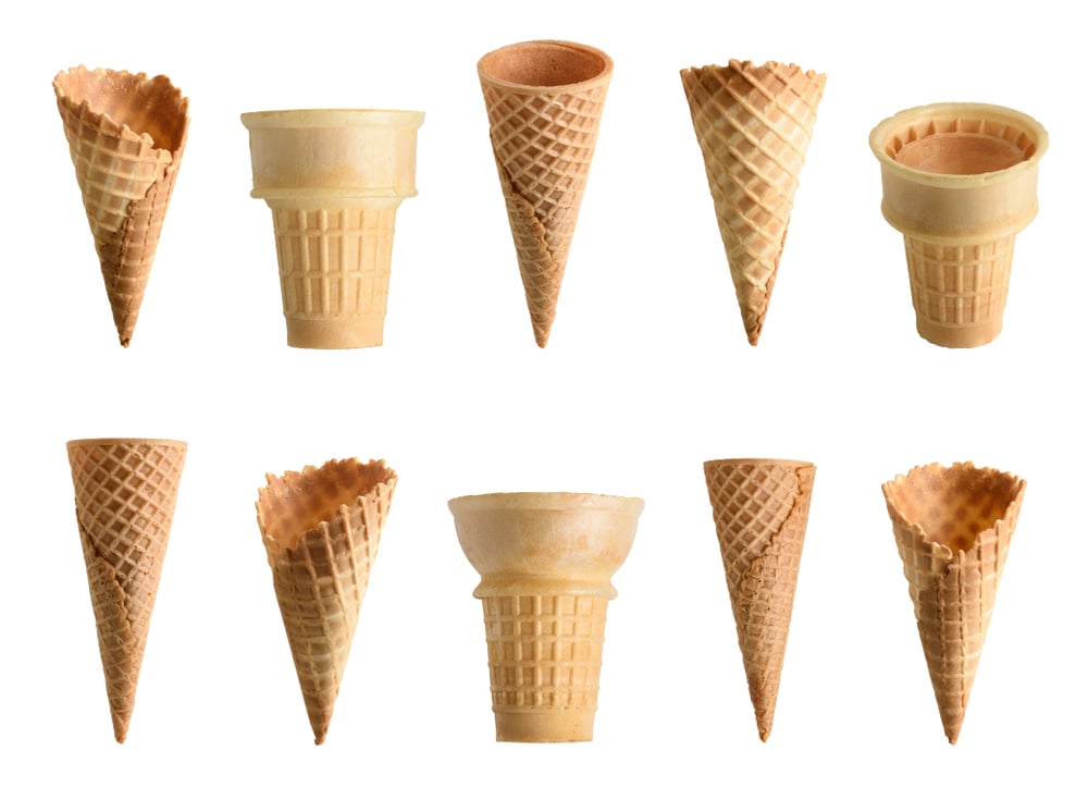 Different Types of Ice Cream Cones 9 the different ice cream cone types displayed