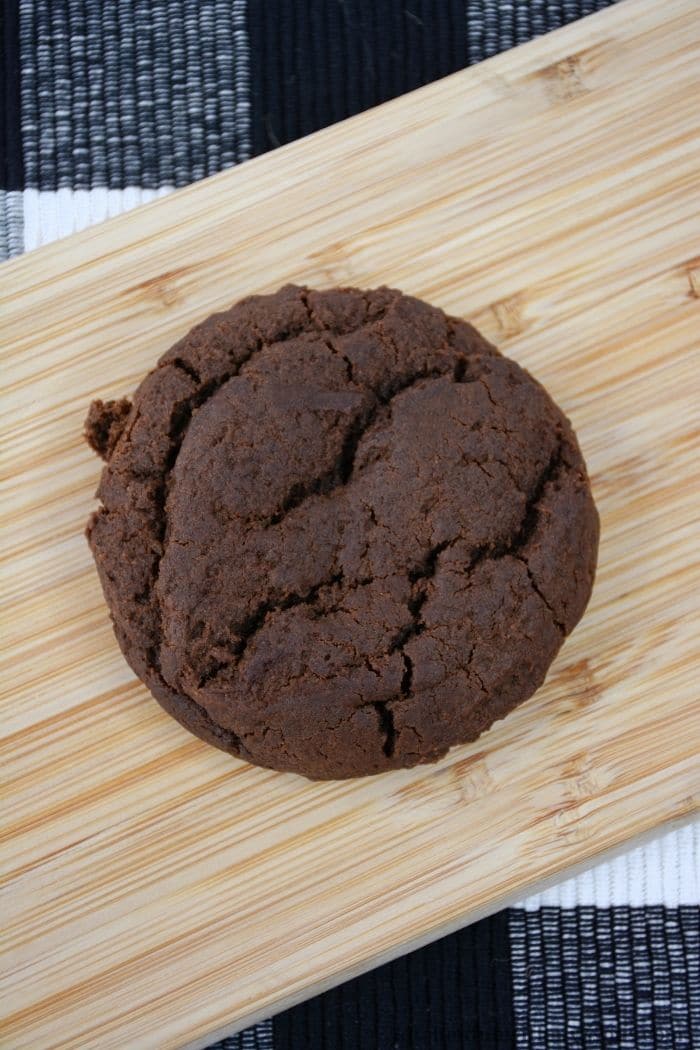 The cosmic brownie cookie dough on a wooden board.