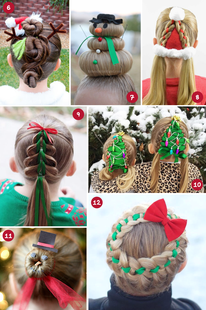 Crazy Hair Day Ideas for Christmas Holidays girls 2