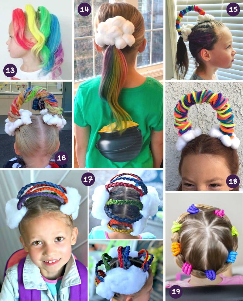 Crazy Hair Day Ideas for Girls 3 Rainbow