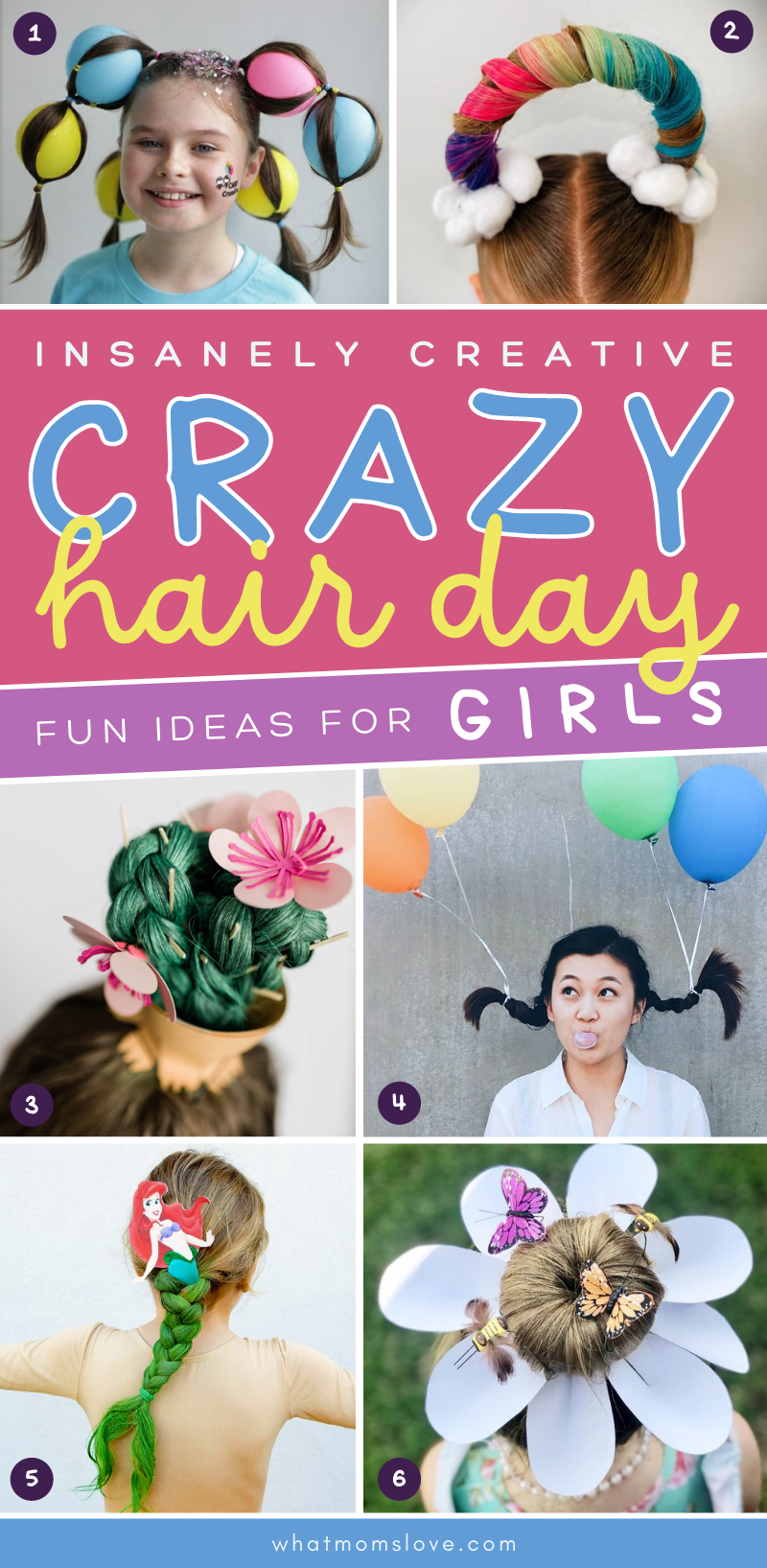Crazy Hair Day Ideas for Girls medium and long hair