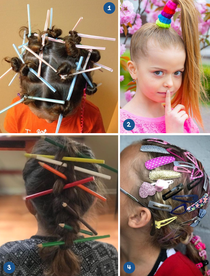 Easy Last Minute Crazy Hair Day Ideas 1